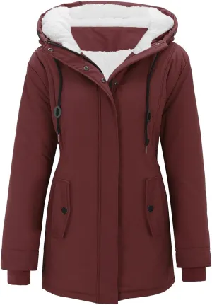 2024 Women Plus Size Winter Overcoat Jacket Thick Outwear Lined Hooded Coat Warm Trench 2024 Women Lightweight