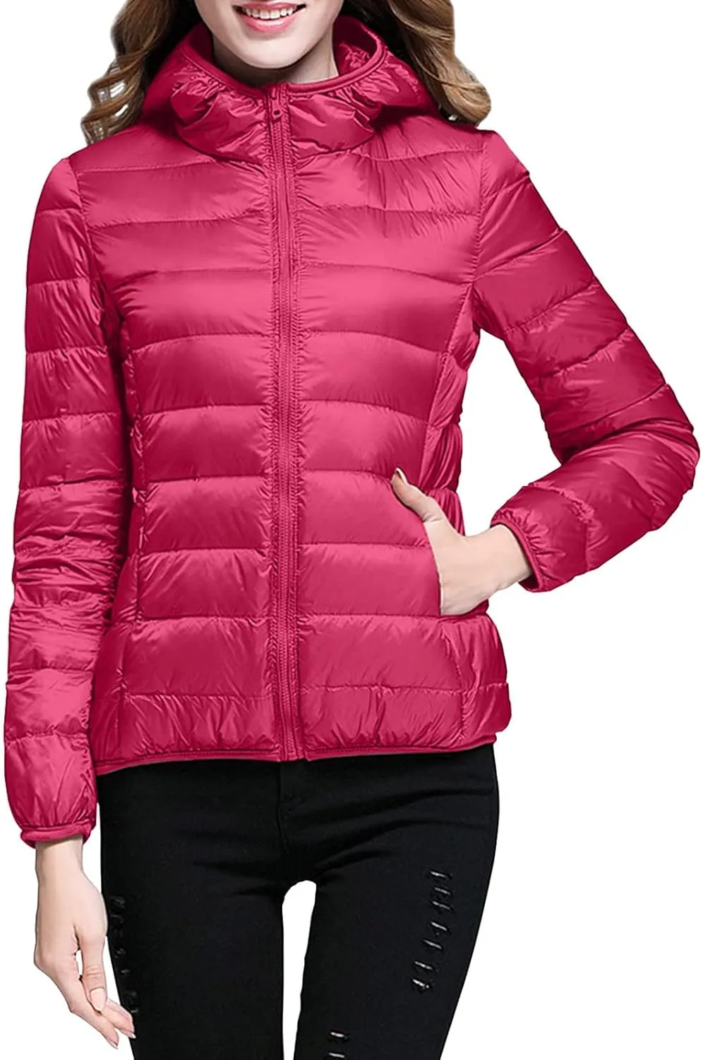 2024 Women Warm Lightweight Hooded Windproof Winter Coat With Recycled Insulation Winter Slim Vintage Coats