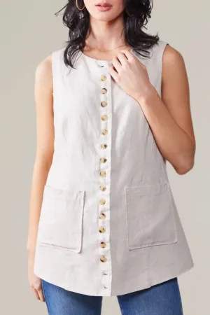Aaron & Amber - linen longline vest