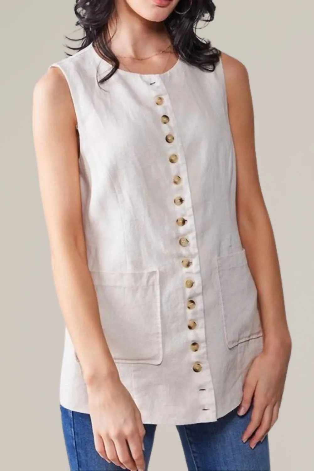 Aaron & Amber - linen longline vest
