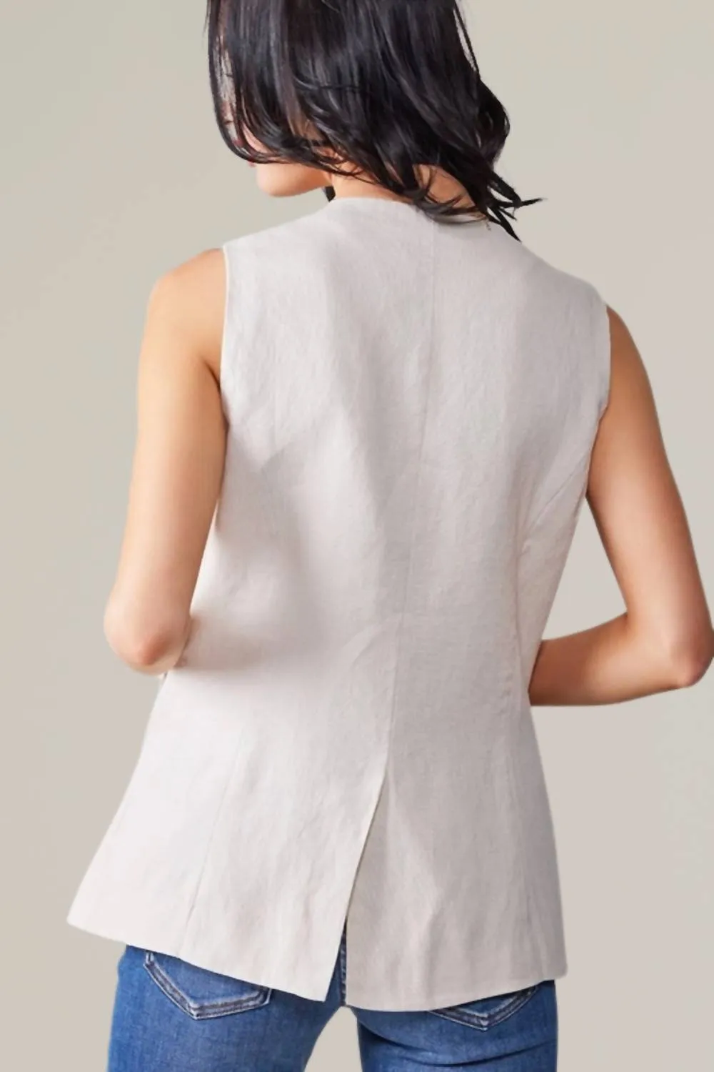 Aaron & Amber - linen longline vest