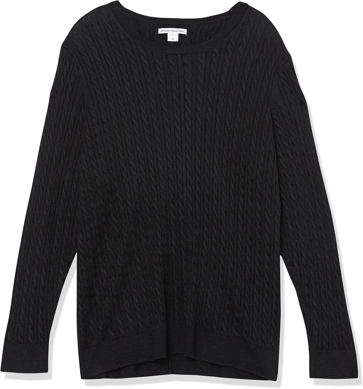 Amazon Essentials Women's Lightweight Long-Sleeve Cable Crewneck Sweater (Available in Plus Size)