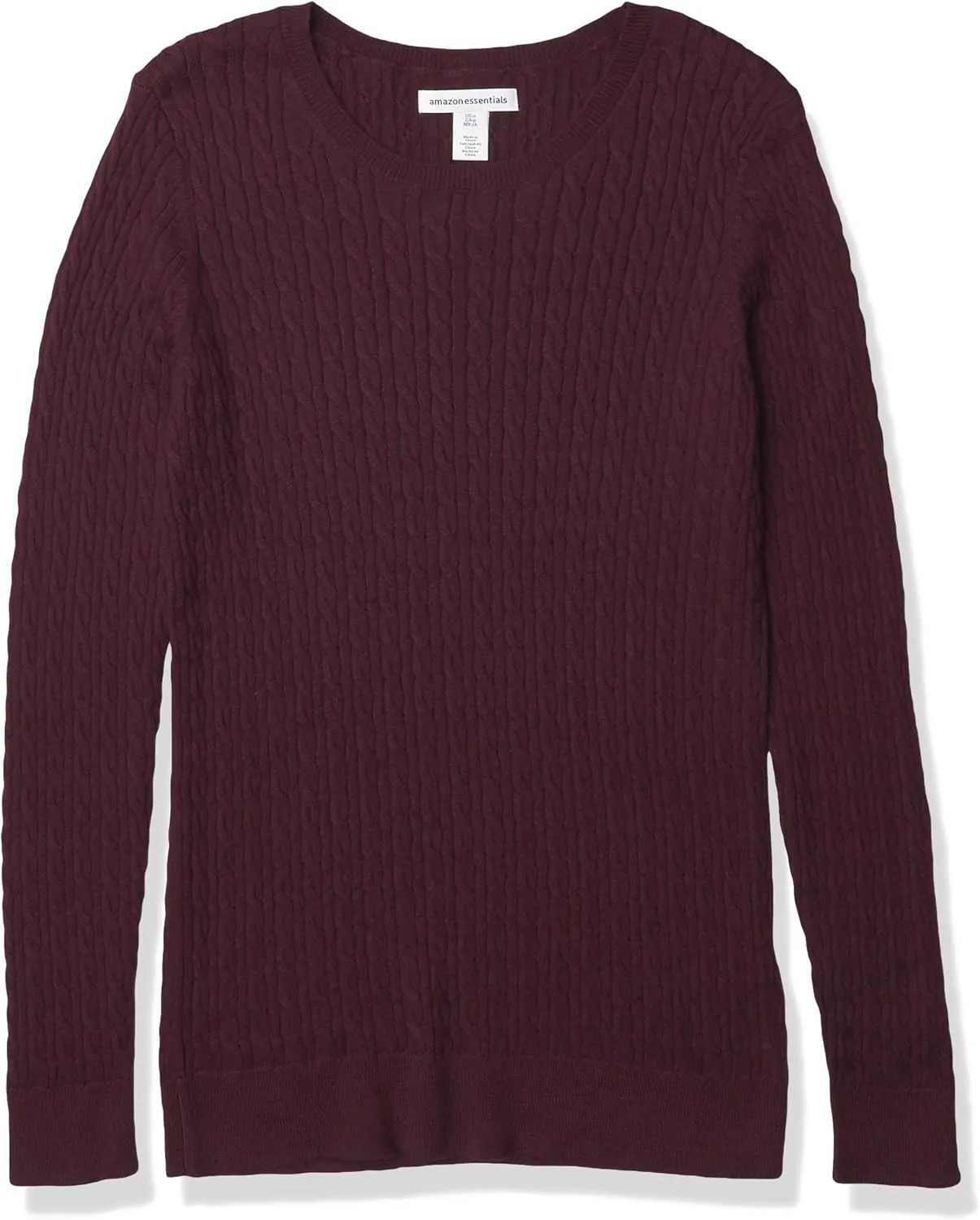 Amazon Essentials Women's Lightweight Long-Sleeve Cable Crewneck Sweater (Available in Plus Size)