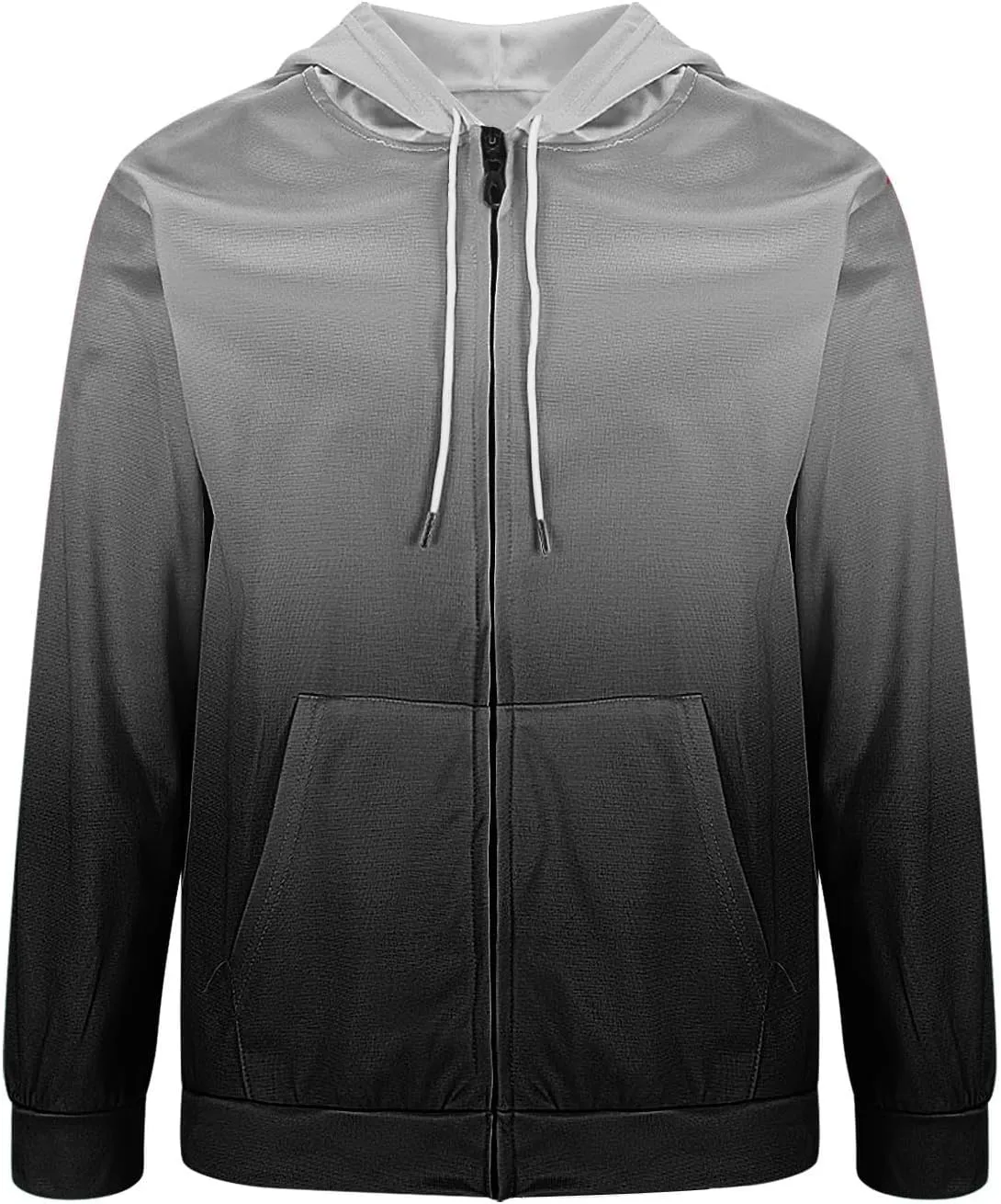 Aymnlox Mens Hoodies Basic Casual Gradient Color Long Sleeve Sweatshirts Regular Loose Full Zip Up Hoodie With Pockets