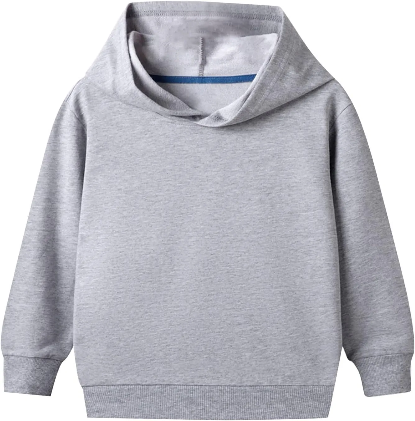 Baby Toddler Kids Boy Girl Solid Color Long Sleeve Casual Hoodie Sweatershirt Pullover Basic Clothes Tops