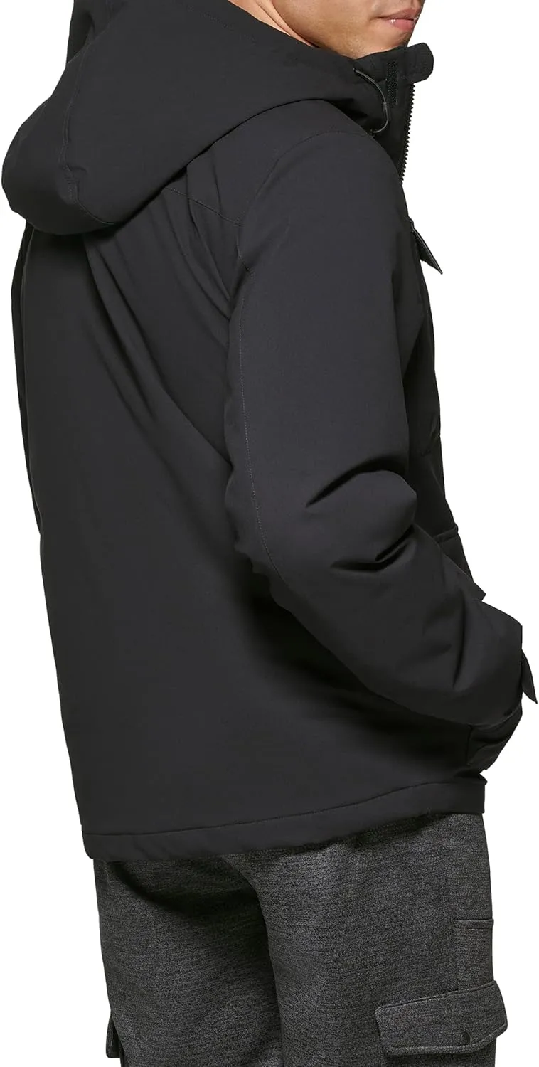 BASS OUTDOOR Men’s Zip-Front Utility Rain Jacket with Drawstring Hood