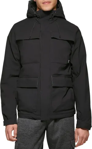 BASS OUTDOOR Men’s Zip-Front Utility Rain Jacket with Drawstring Hood