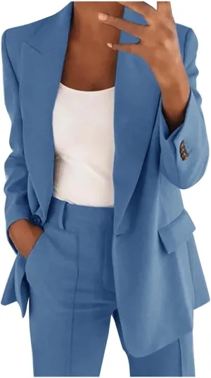 Blazers for Women Business Casual Long Sleeve Lapel Work Jackets Lightweight Temperament Single Breasted Suit Jacket