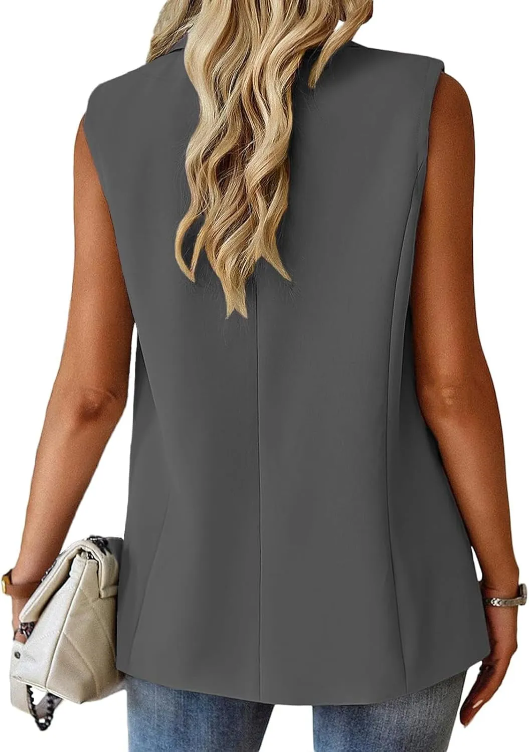 Blazers for Women Vest Sleeveless Blazers Lightweight Vests Business Casual Blazer Work Office Outfits Summer Jacket