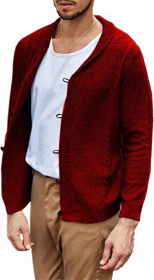 Button Down Cardigan for Men Lightweight Sweaters Cable Knit Sweater Long Sleeve Casual Shirts Oversized Fall Coat