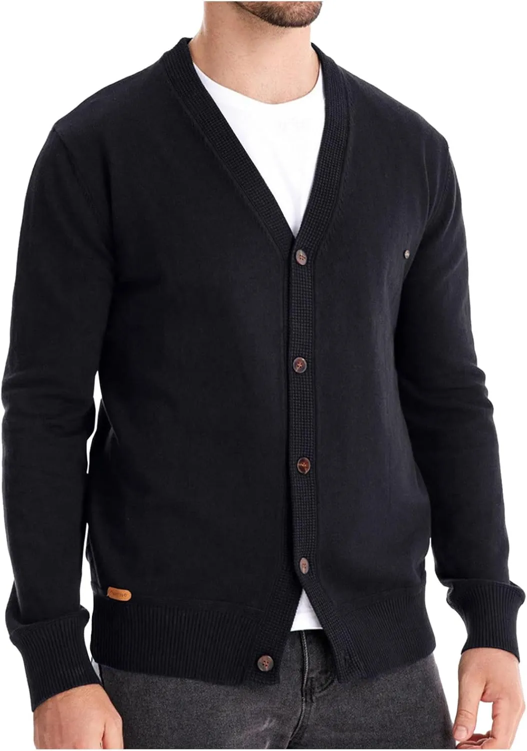 Button Down Cardigan Sweaters for Men Lightweight V Neck Sweater Casual Knit Sweater Casual Open Front Cardigan