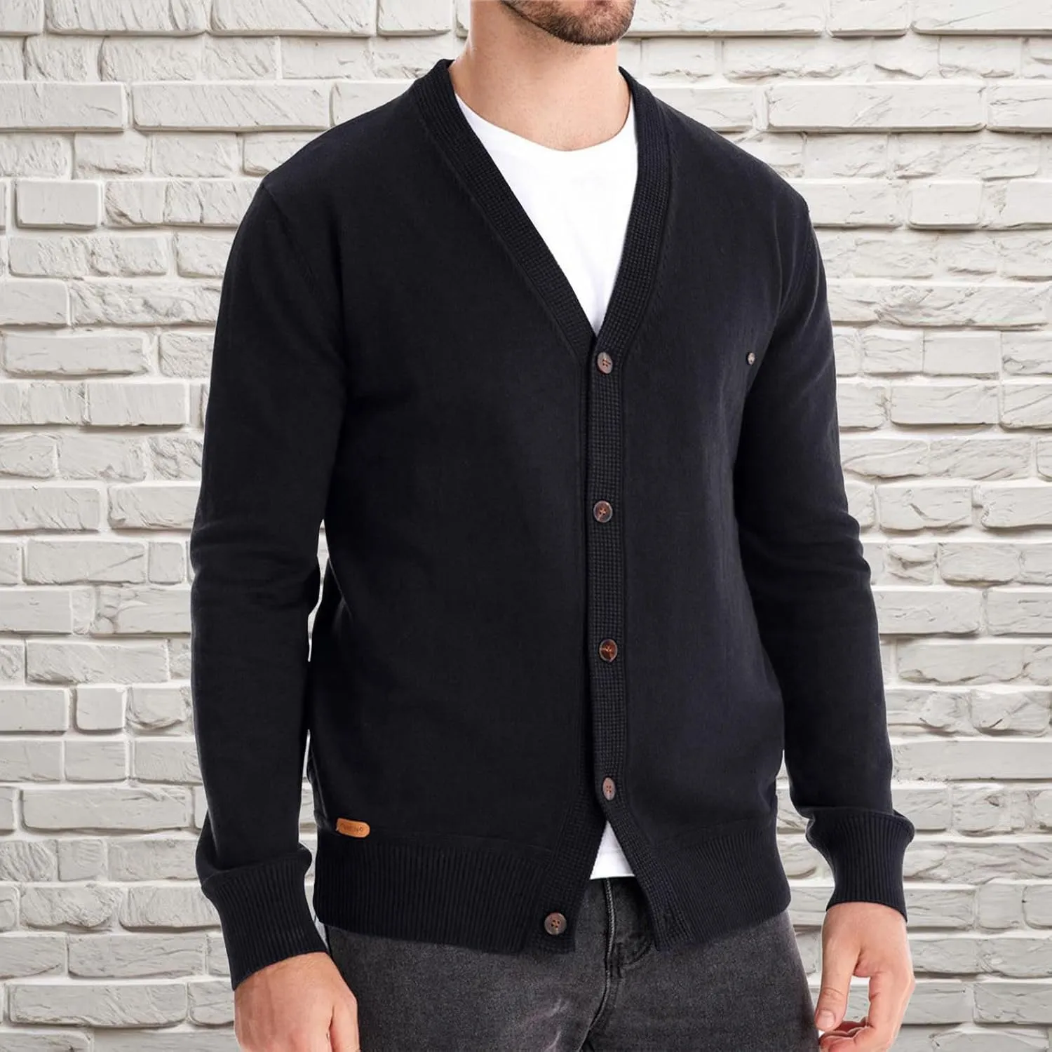 Button Down Cardigan Sweaters for Men Lightweight V Neck Sweater Casual Knit Sweater Casual Open Front Cardigan
