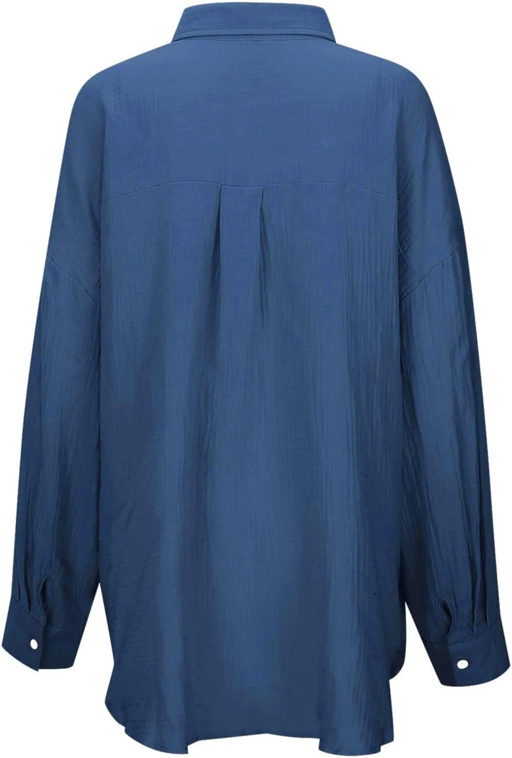 Button Down Sun Shirts for Women Long Sleeve Cardigan Blouse Oversized Boyfriend Beach Collared Cover Up with Pockets