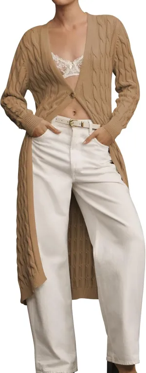 Cakulo Womens Cable Knit Long Cardigan Sweaters Open Front Fall Duster Cardigans 2024 Trendy Sweater Coat Brown XL