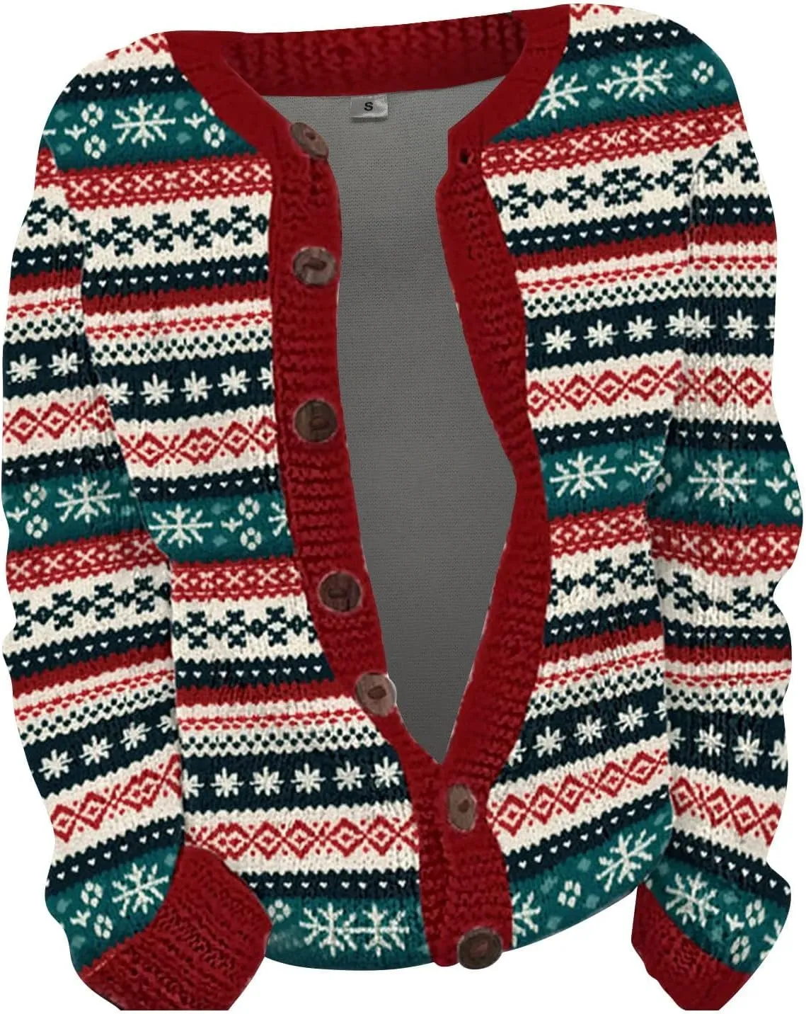 Cardigan Sweaters for Women Trendy Color Block Chunky Knit Open Front Cardigan Casual Button Down Long Sleeve Jacket