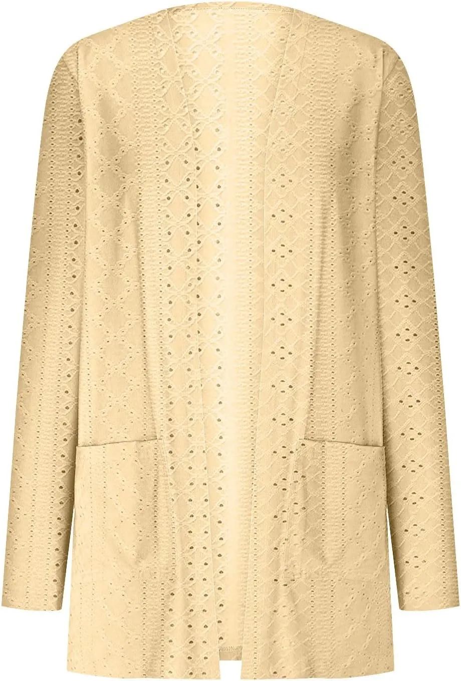Casual Solid Cardigan Sweaters for Women Fall Open Front Coat Lightweight Knitted Oversized Outwear with Pockets