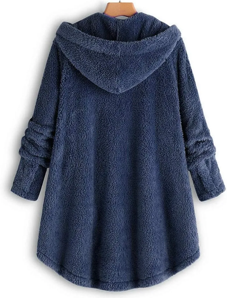 Ceboyel Women Teddy Sweatshirt Jacket Fleece Sweater Hoodies Fuzzy Sherpa Cute Pullover Tops Warm Fall Winter Clothing