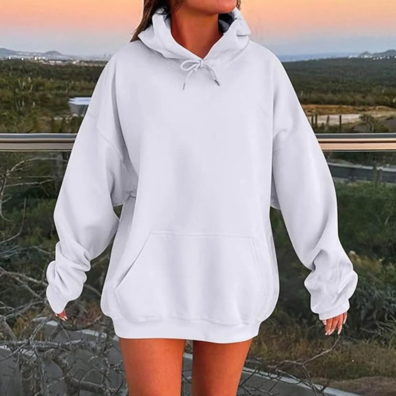 Ceboyel Womens Comfy Hoodies Hoodie Trendy Scuba Plain Sweatshirt Cute Hoodie Pullover Tops Y2K Teen Girls Clothes 2024