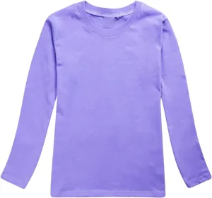 Children's Autumn Winter Pullover Long Sleeve Solid Basic Crewneck Top Sweatshirt for Boys Girls Underwear