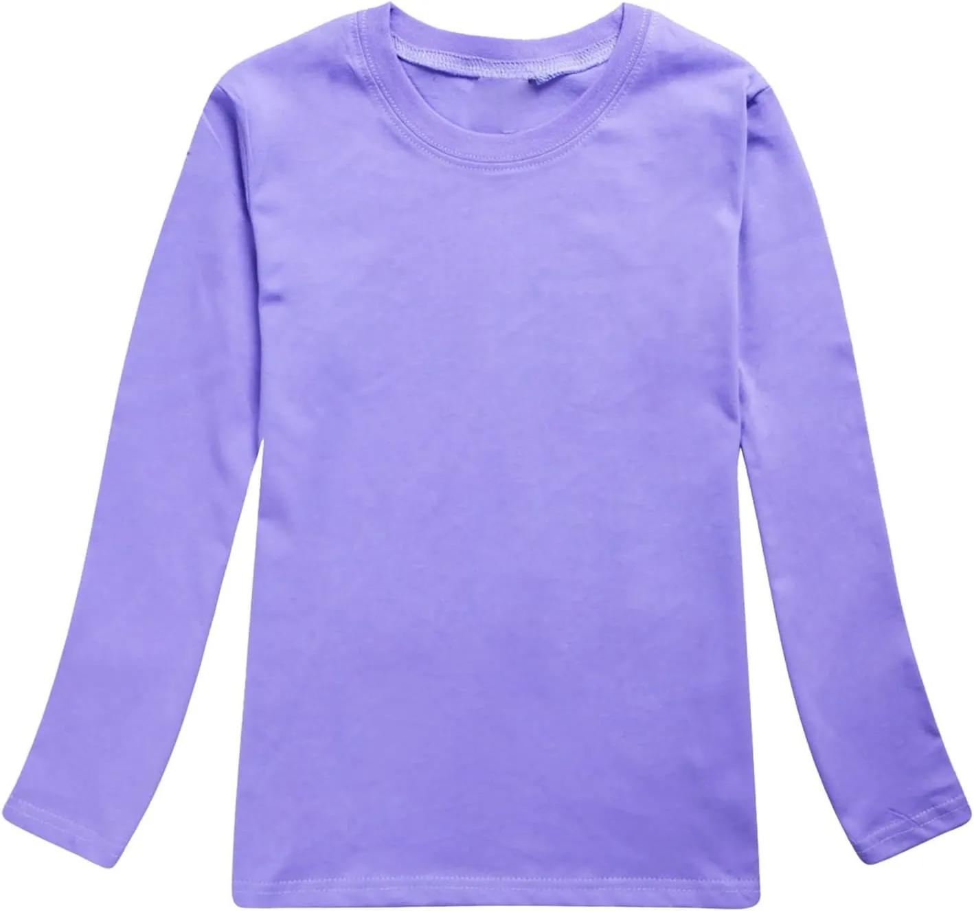 Children's Autumn Winter Pullover Long Sleeve Solid Basic Crewneck Top Sweatshirt for Boys Girls Underwear
