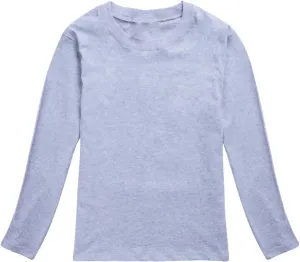 Children's Autumn Winter Pullover Long Sleeve Solid Basic Crewneck Top Sweatshirt for Boys Girls Underwear