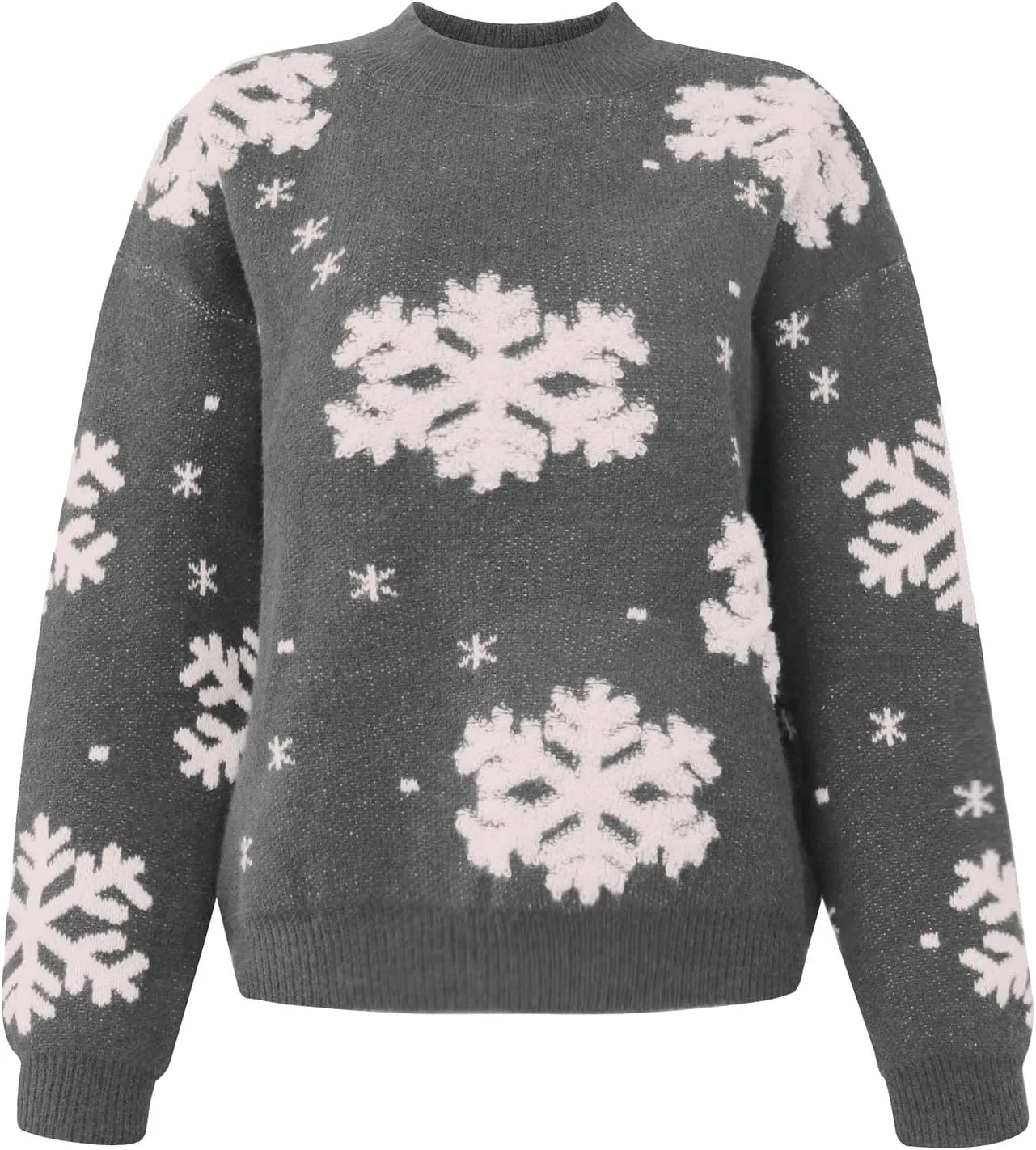 Christmas Sweaters for Women Xmas Reindeer Funny Ugly Sweater Long Sleeve Basic Cable Knit Sweaters Crewneck Cozy Top