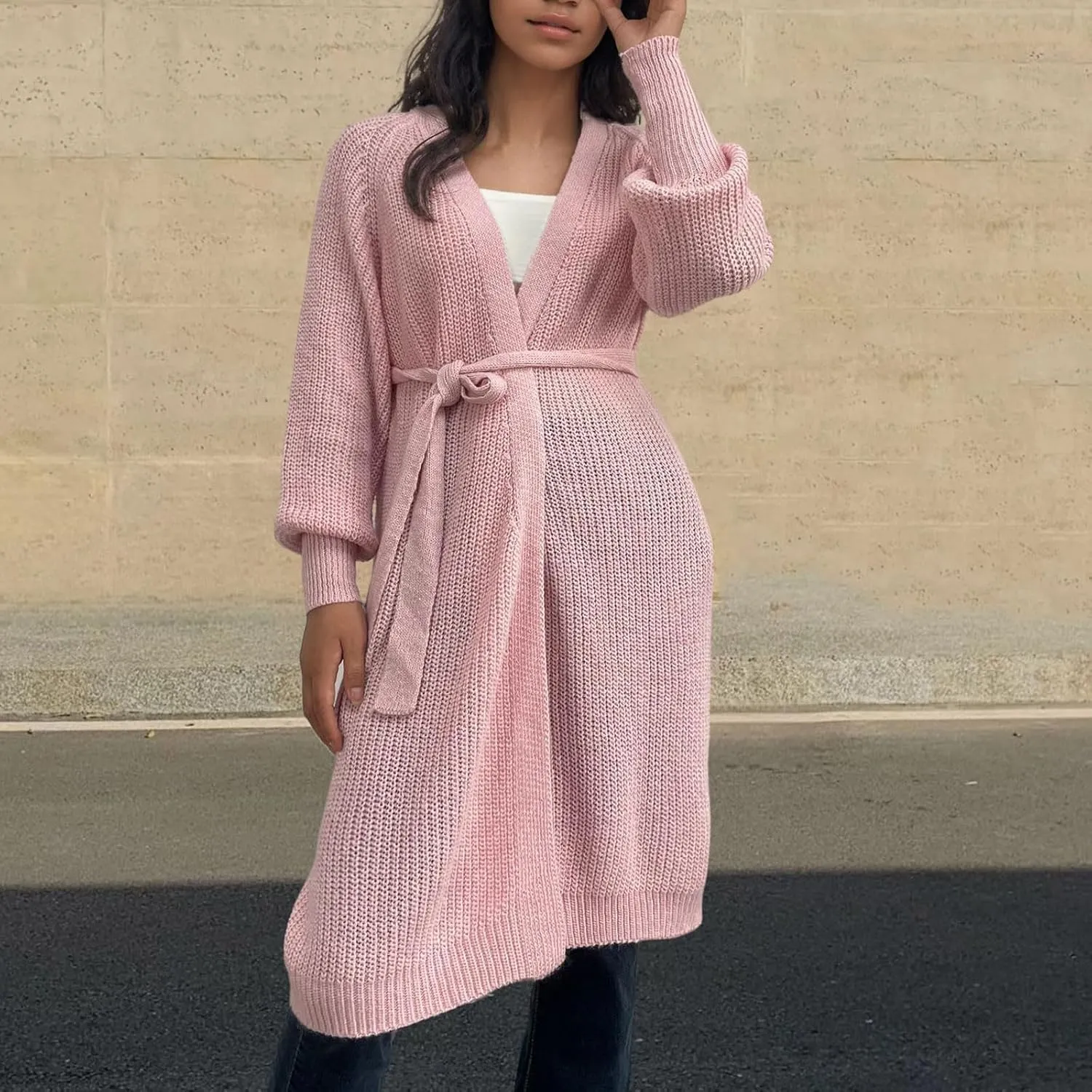 Chunky Cardigan for Women Knit Long Sleeve Trendy Fall Jacket Lightweight Oversized Loose Cardigans Sweaters