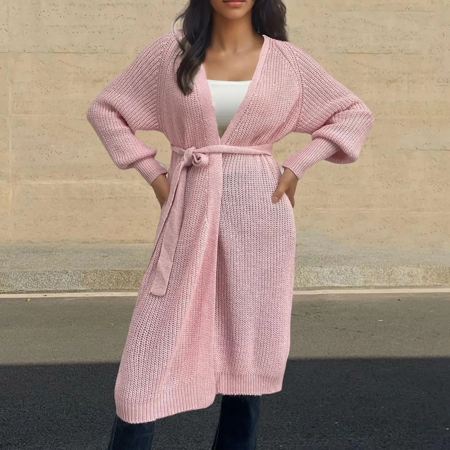 Chunky Cardigan for Women Knit Long Sleeve Trendy Fall Jacket Lightweight Oversized Loose Cardigans Sweaters