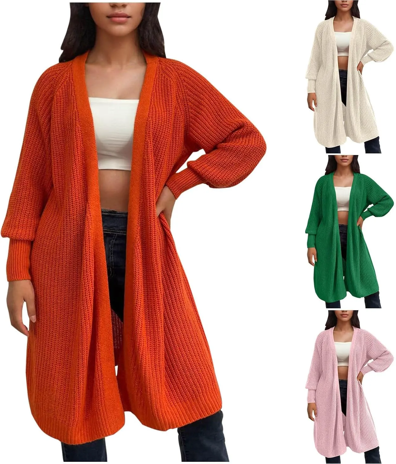 Chunky Cardigan for Women Knit Long Sleeve Trendy Fall Jacket Lightweight Oversized Loose Cardigans Sweaters