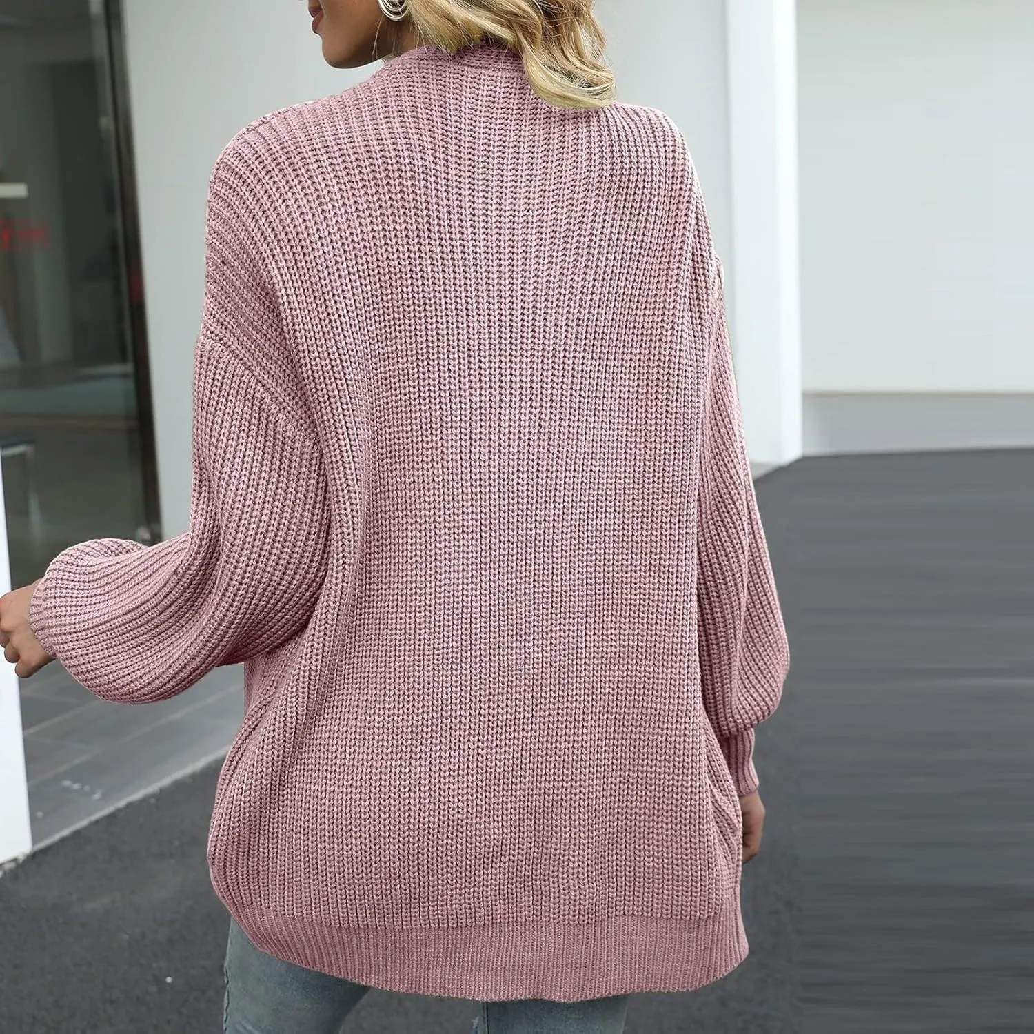Chunky Cardigan Sweaters for Women Long Sleeve Open Front Cardigan Oversized Knit Sweaters with Pockets