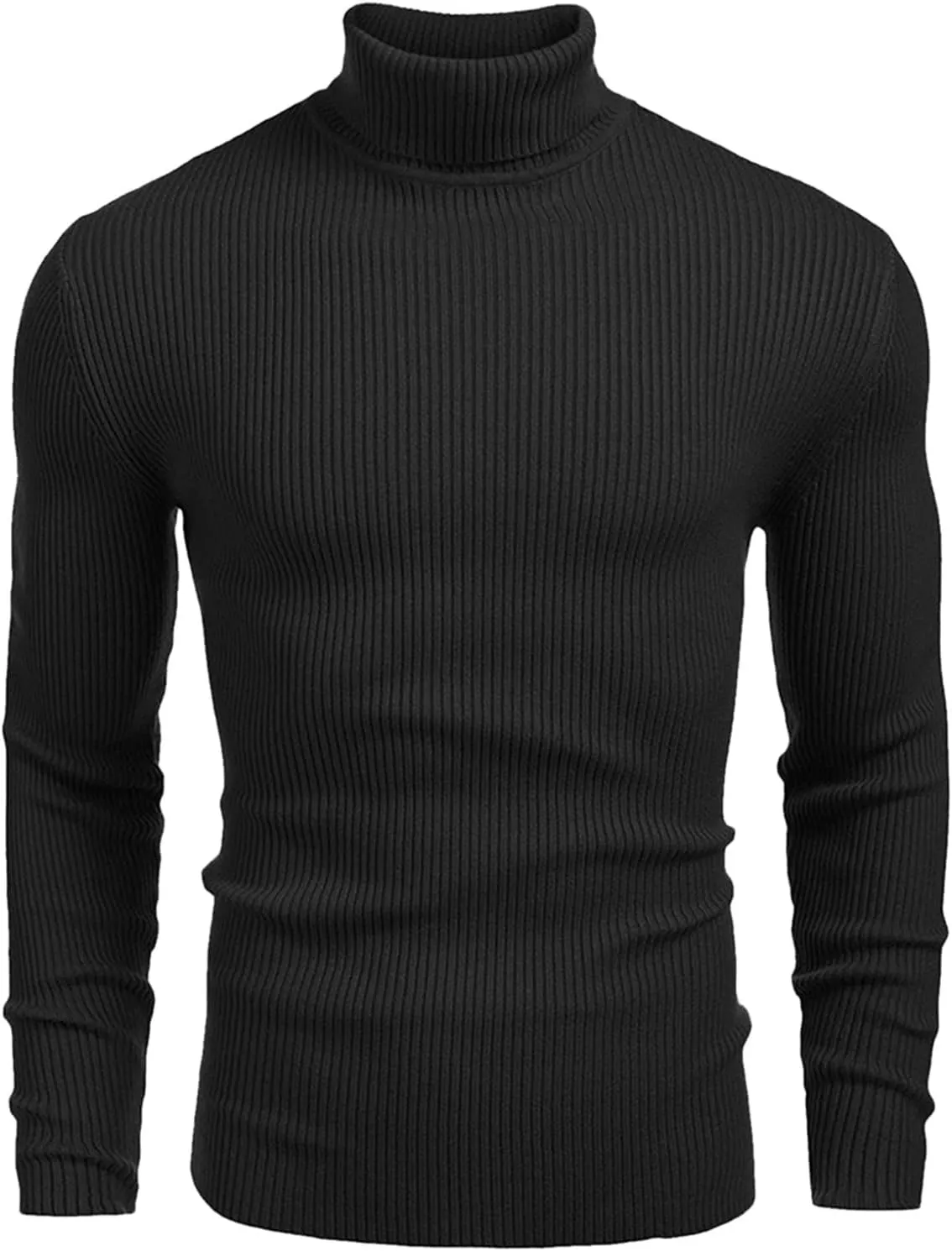 Chunky Knit Sweaters for Men Long Sleeve High Neck Classic Pullover Stretchy Winter Fashion Thermal Sweaters