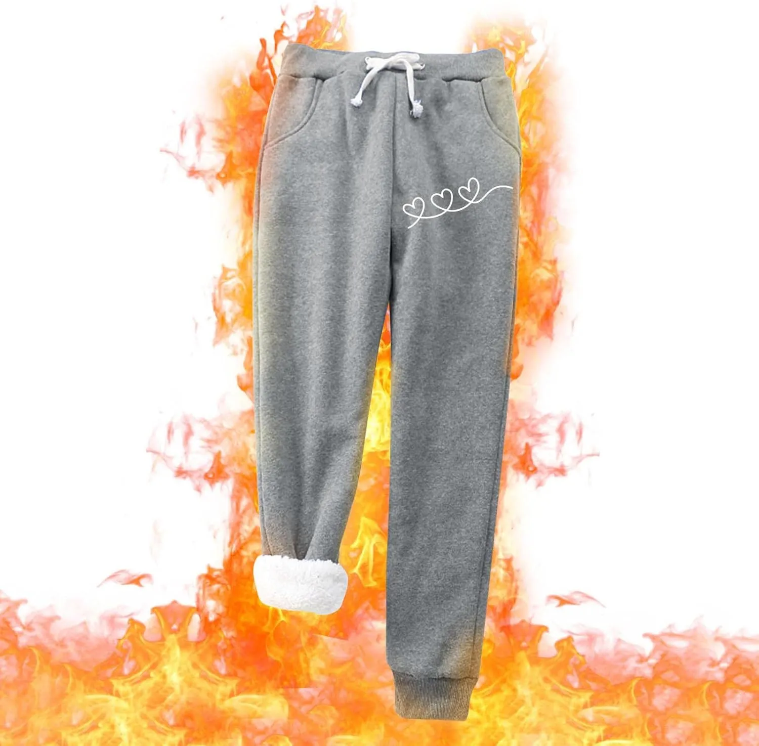 Cinch Bottom Sweatpants for Women Sherpa Fleece Lined Loose Fit Drawstring Joggers Track Pants with Pockets Trousers Gym Y2k