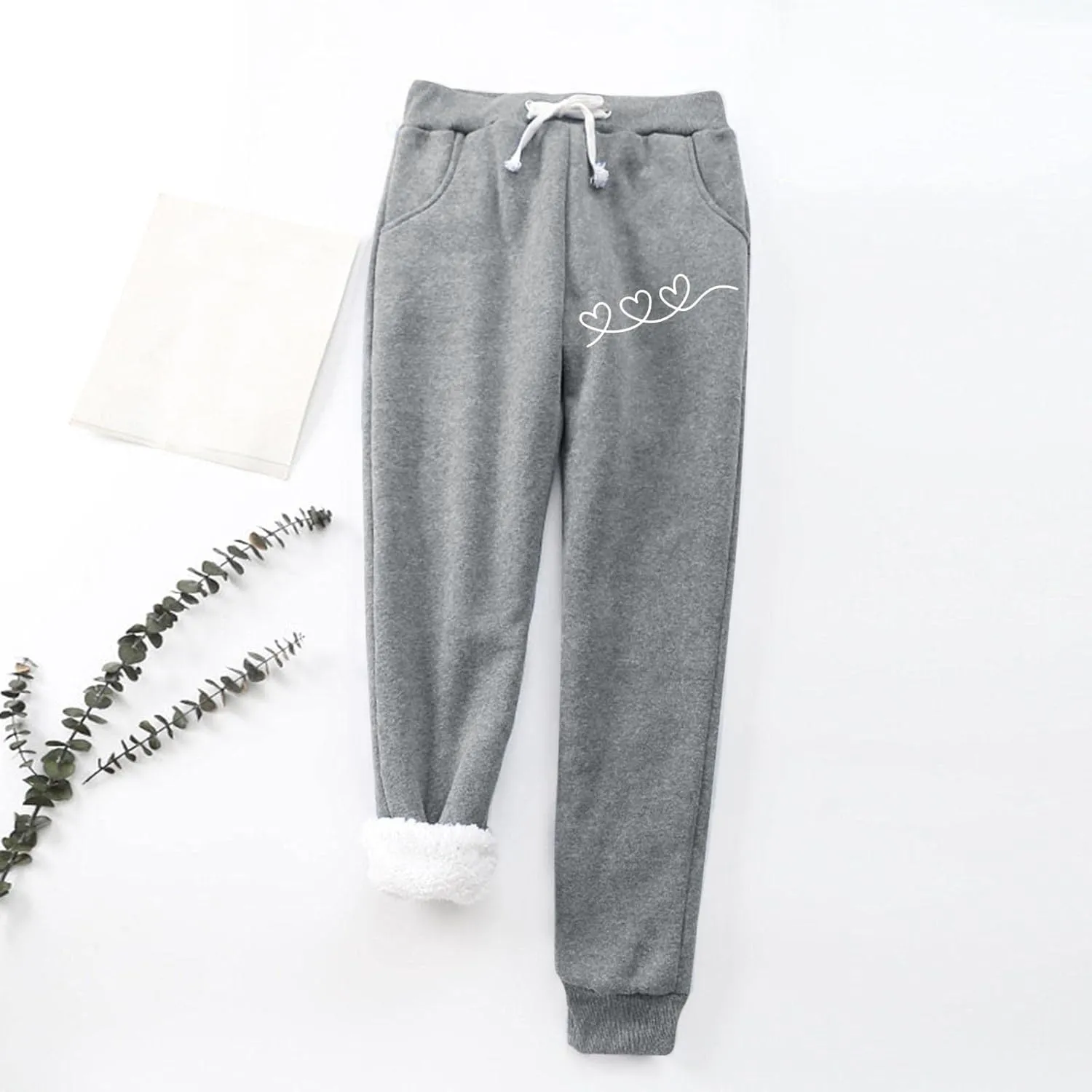 Cinch Bottom Sweatpants for Women Sherpa Fleece Lined Loose Fit Drawstring Joggers Track Pants with Pockets Trousers Gym Y2k