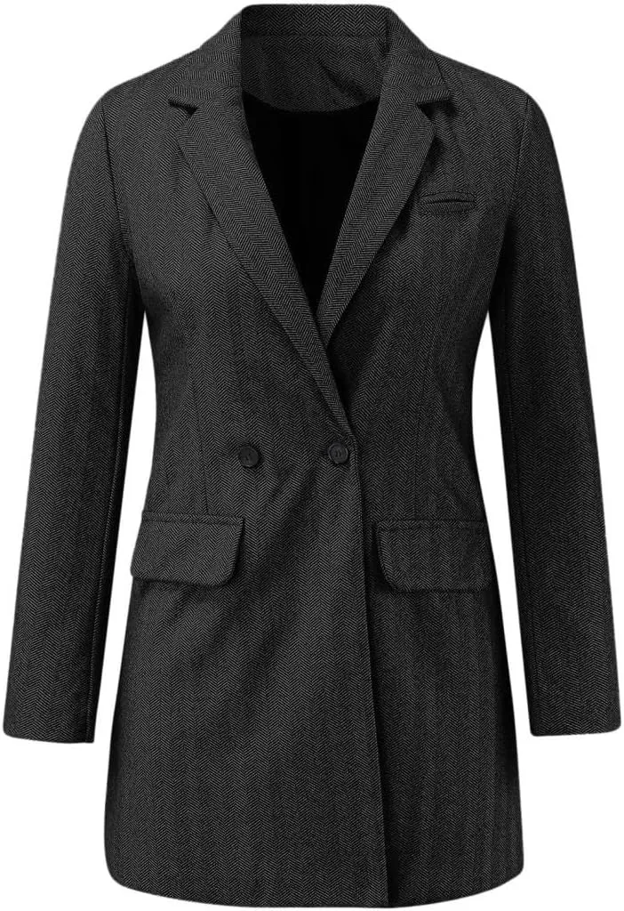 Coats for Women Winter Stand Collar Wool Blend Coats Thicken Blazer Jacket