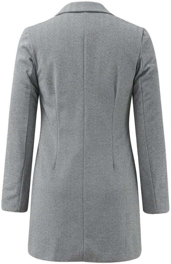 Coats for Women Winter Stand Collar Wool Blend Coats Thicken Blazer Jacket