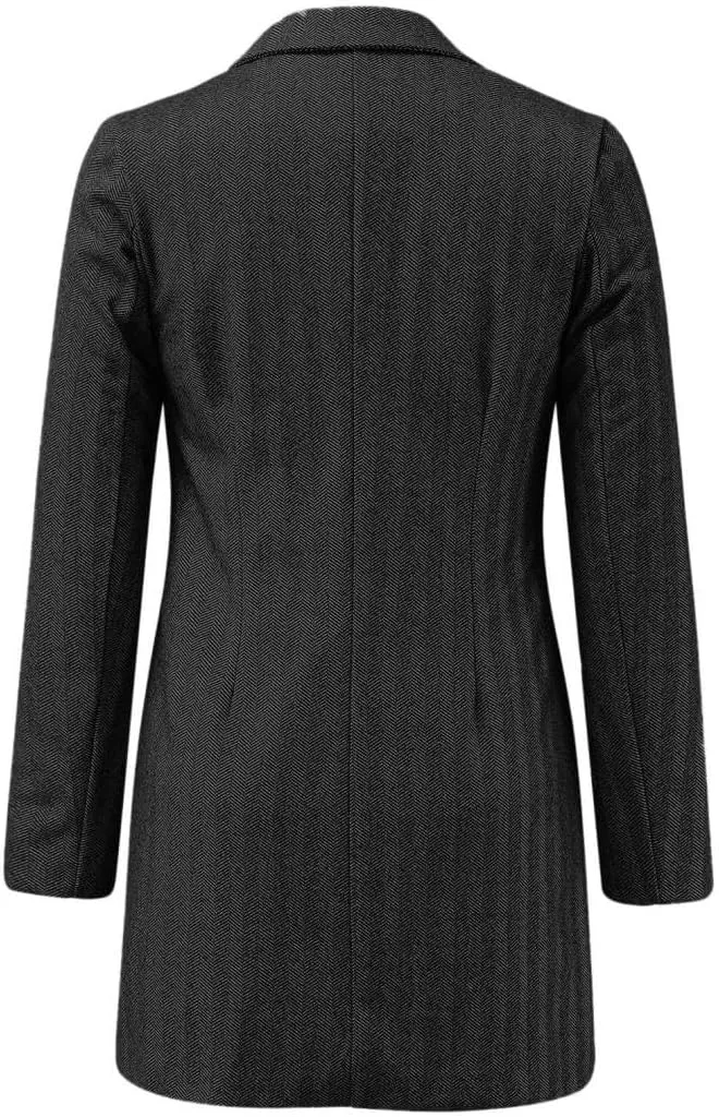 Coats for Women Winter Stand Collar Wool Blend Coats Thicken Blazer Jacket