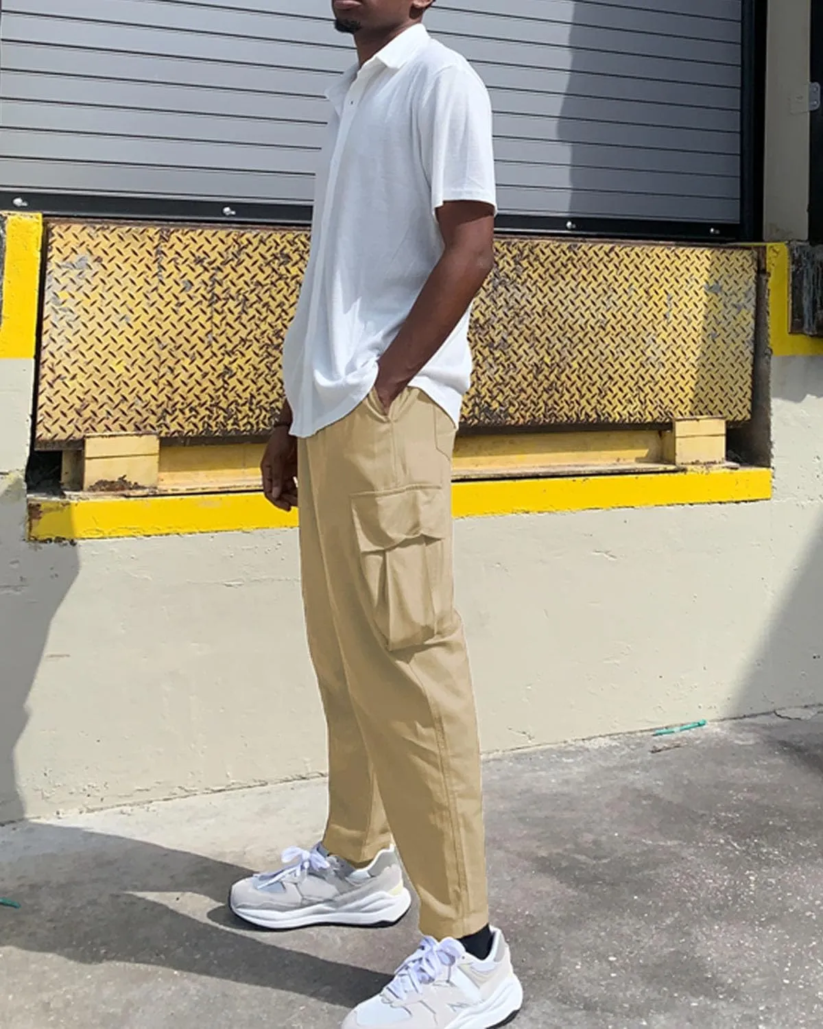COOFANDY Mens Cargo Pants Relaxed Fit Casual Linen Pants Drawstring Sweatpants with 6 Pockets