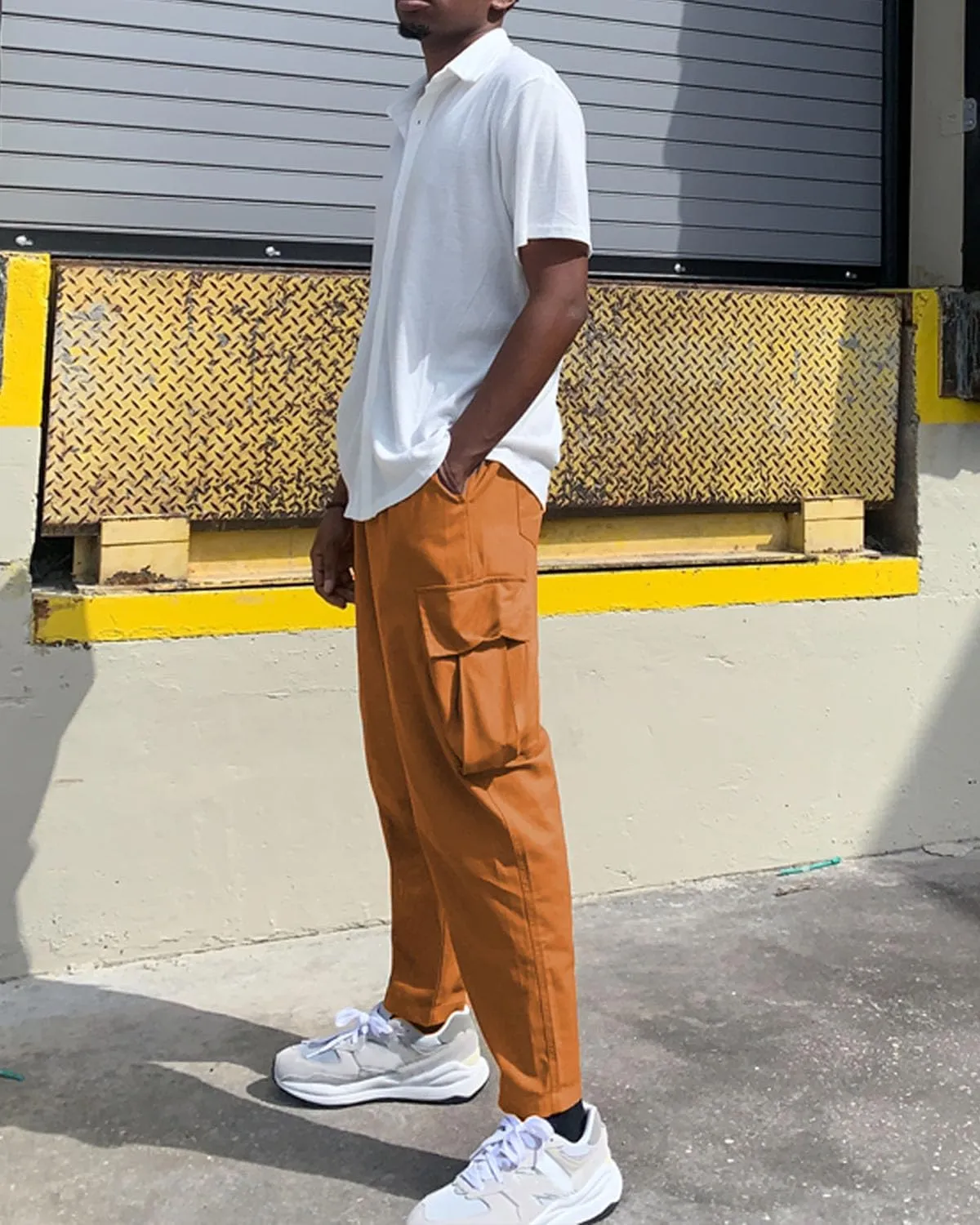 COOFANDY Mens Cargo Pants Relaxed Fit Casual Linen Pants Drawstring Sweatpants with 6 Pockets