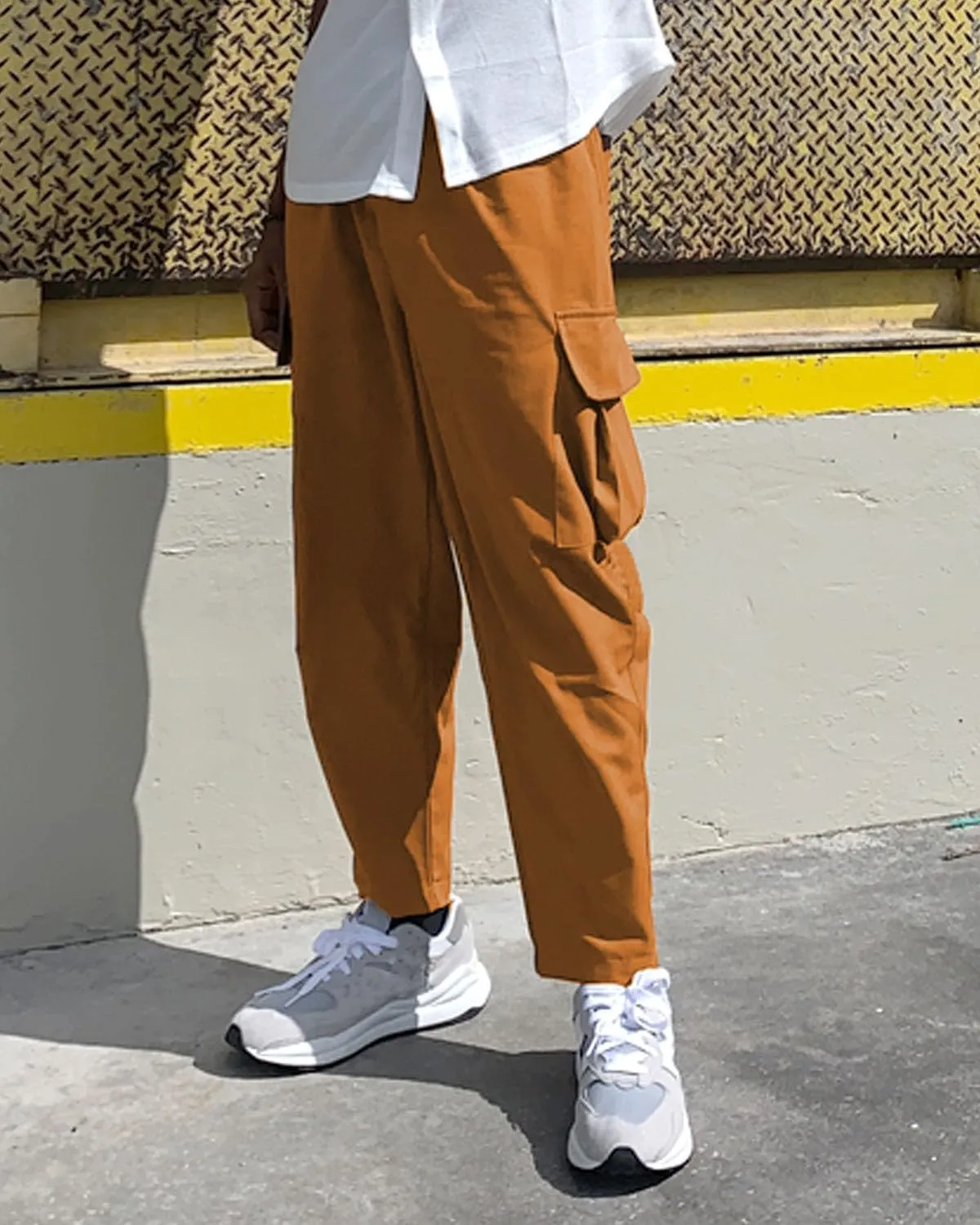 COOFANDY Mens Cargo Pants Relaxed Fit Casual Linen Pants Drawstring Sweatpants with 6 Pockets