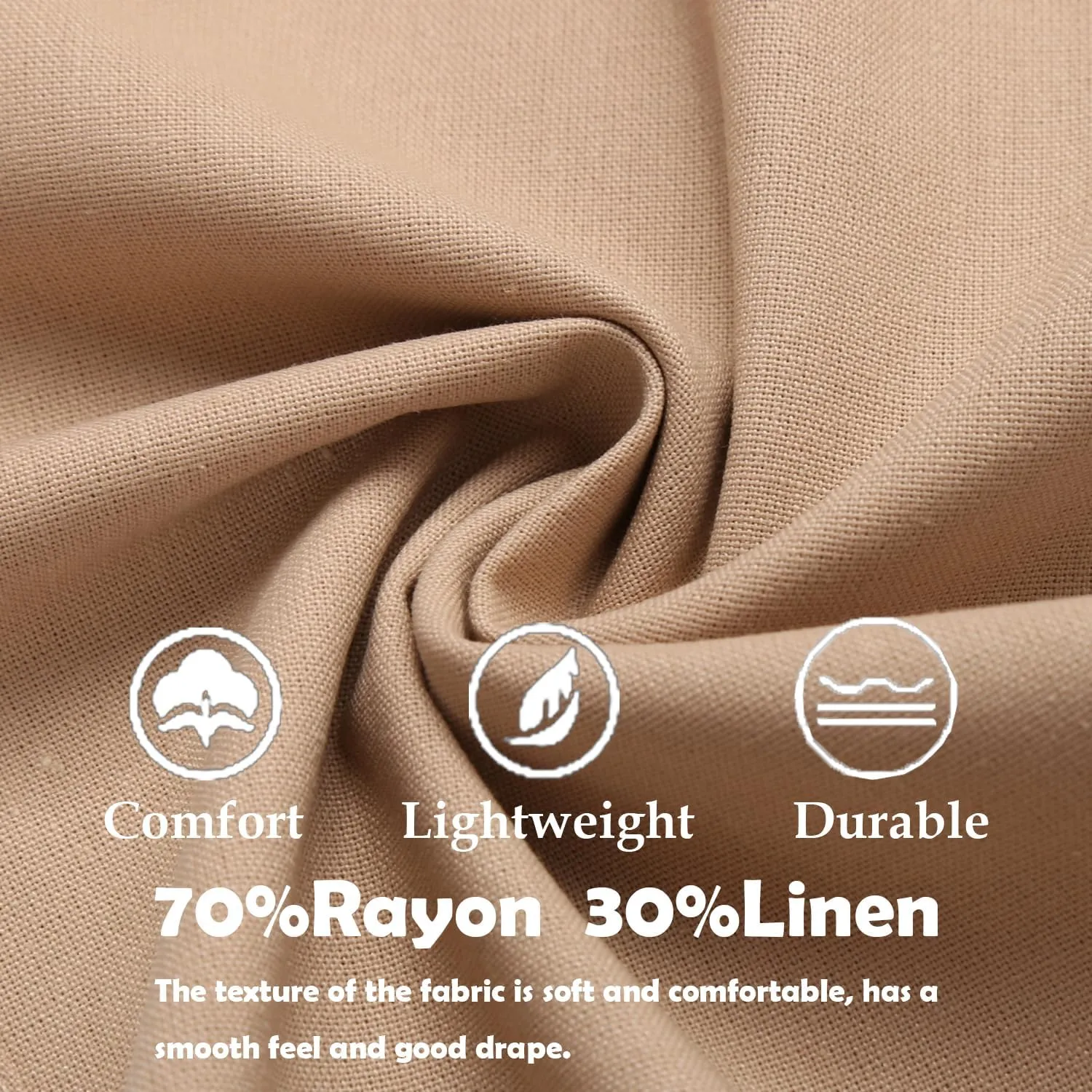 COOFANDY Mens Cargo Pants Relaxed Fit Casual Linen Pants Drawstring Sweatpants with 6 Pockets