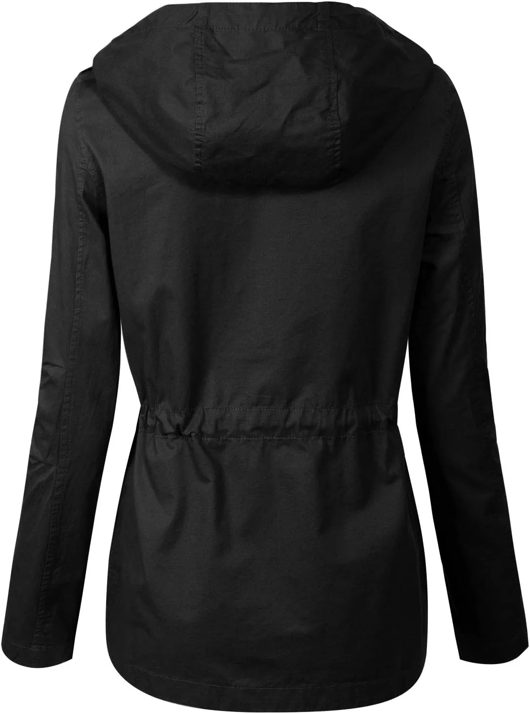 Design by Olivia Women's Lightweight Front Zipper Solid Utility Anorak Hoodie Vest/Jacket