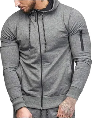 DuDubaby Long Sleeve Sweatshirt For Men Casual Camouflage Sports Sweatshirt Long Sleeve Zipper Hooded Jacket Coat