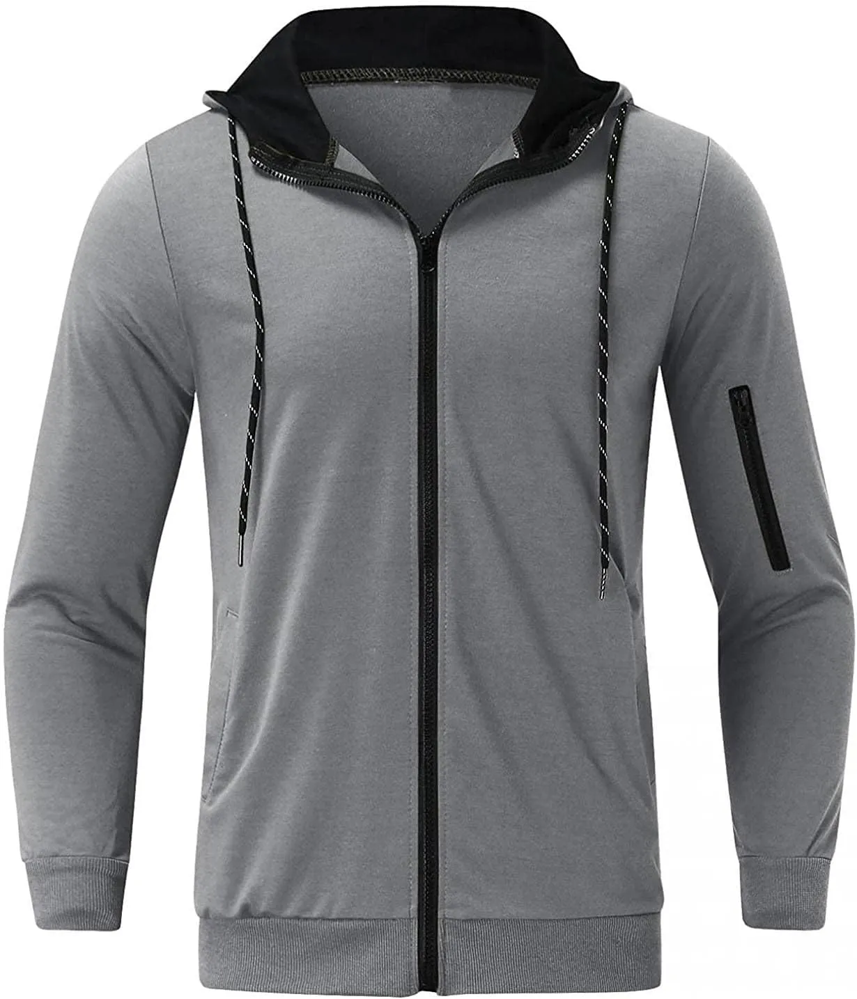 DuDubaby Long Sleeve Sweatshirt For Men Casual Camouflage Sports Sweatshirt Long Sleeve Zipper Hooded Jacket Coat