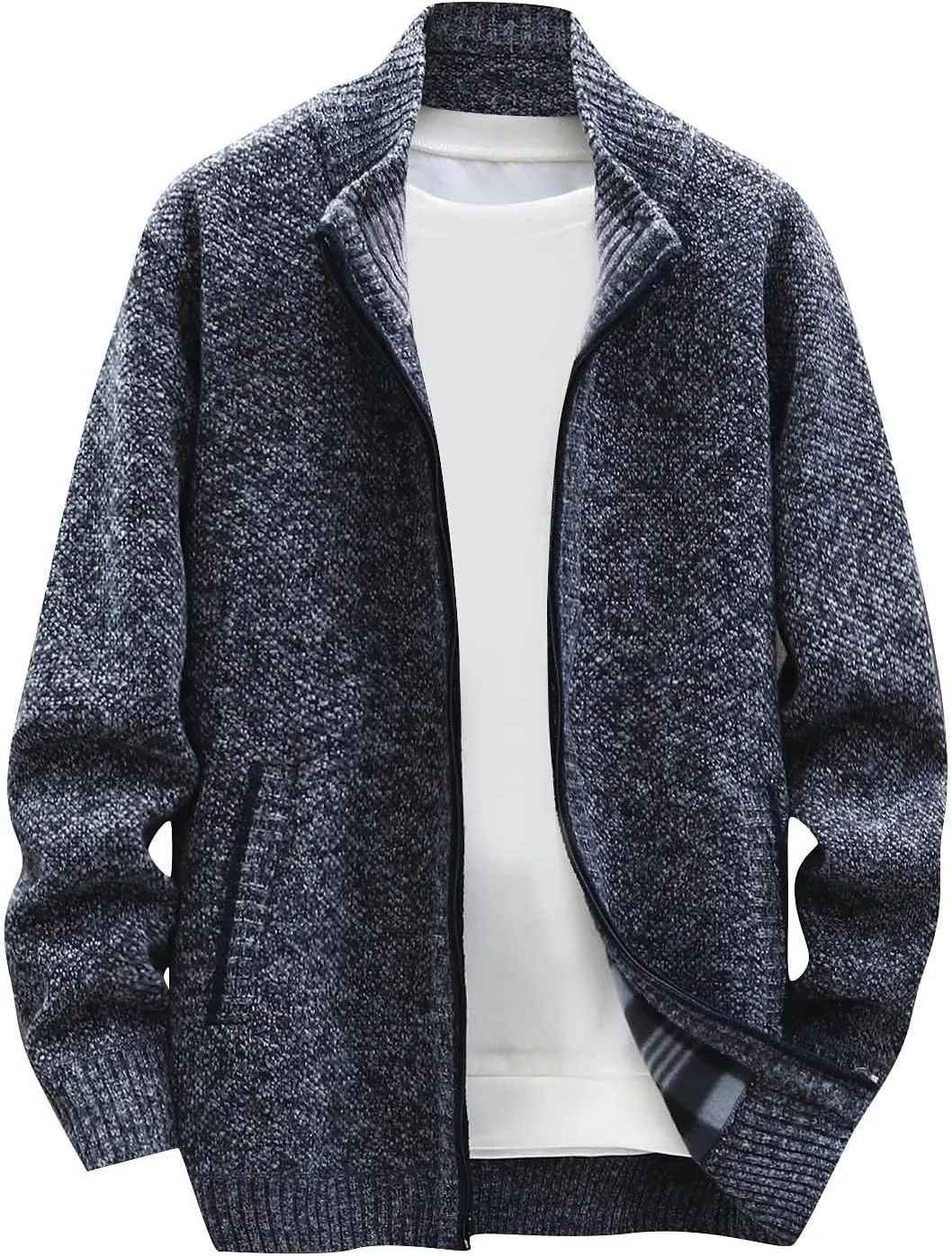 DuDubaby Ugly Sweater for Mens Autumn and Winter Fashion Loose Cardigan Warm Lapel Hooded Jacket Sweater