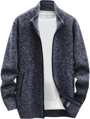DuDubaby Ugly Sweater for Mens Autumn and Winter Fashion Loose Cardigan Warm Lapel Hooded Jacket Sweater