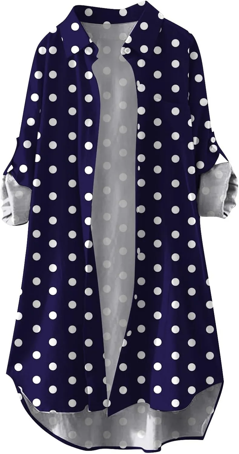 Fall Cardigans for Women 2024,Open Front Roll Up Sleeve Tops Button Down Plaid Shirts Oversized Cardigan