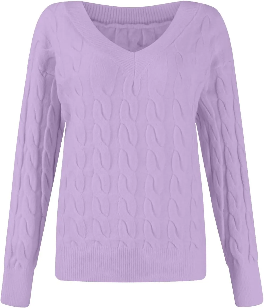 Fall Sweaters,Fall Winter Cable Knit Sweater Trendy Long Sleeve Crew Neck Sweater Soft Casual Loose Chunky Pullover