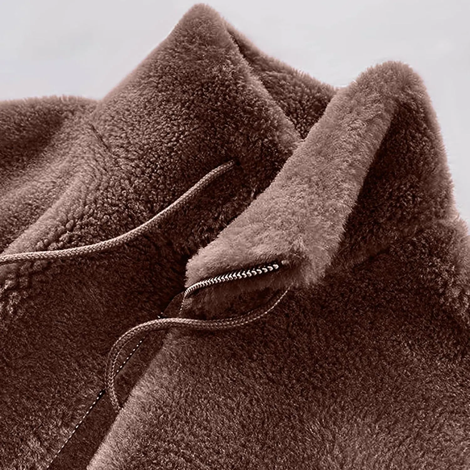 Faux Fur Jacket Women Double-Faced Fleece Winter Warm Fuzzy Coats Fashion Shaggy Soild Open Front Zip Outwear Overcoat