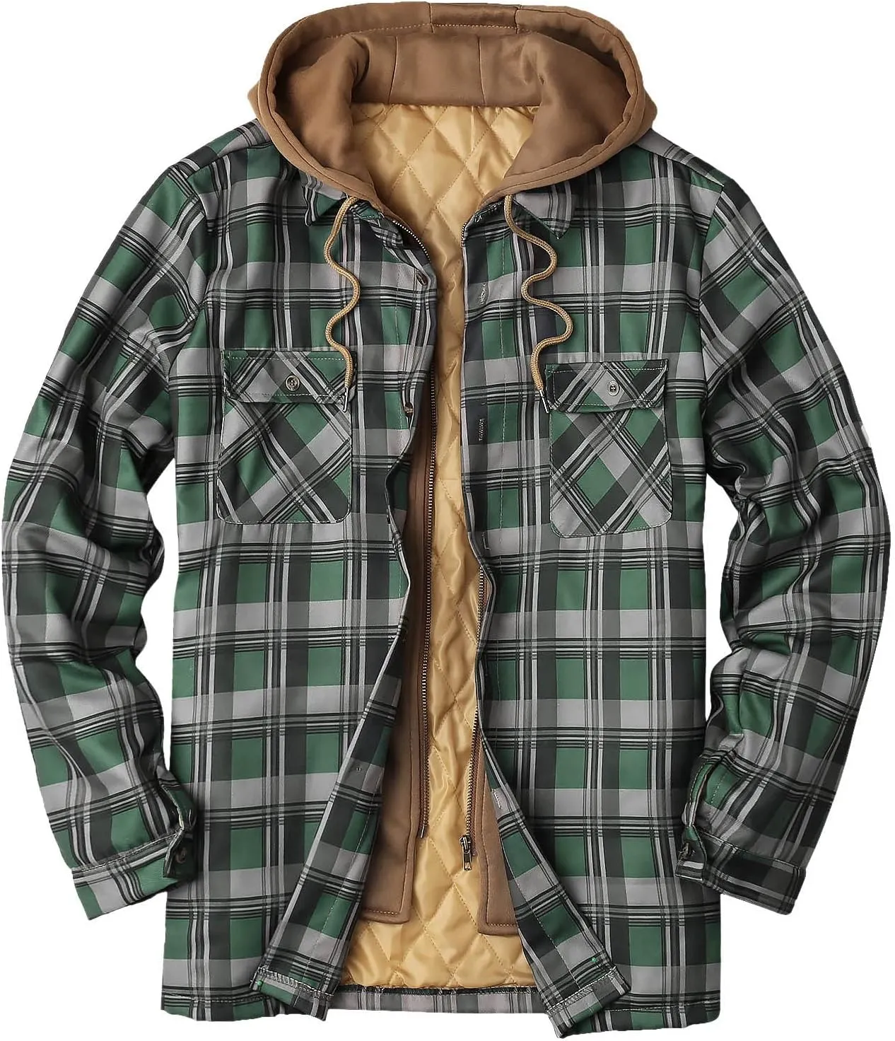 Flannel Jackets for Men Big and Tall Design Plaid Shirt Jacket Relaxed Fit Thicken Warm Sweatshirt Cozy Soft Outwear