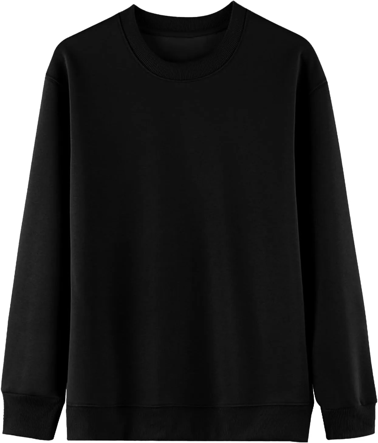 Flygo Mens Crewneck Sweatshirt Fleece Pullover Top Oversized Casual Long Sleeve Sweatshirts Sweater Fashion Streetwear